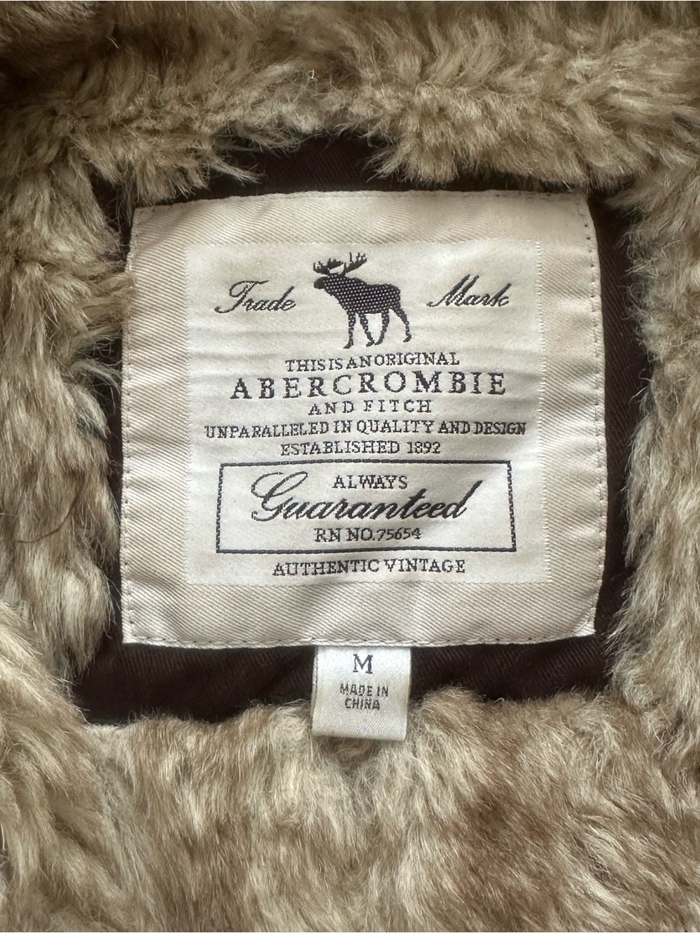 Abercrombie & Fitch Juniors Brown Bomber Jacket with Faux-Fur Hood - Picture 2 of 2